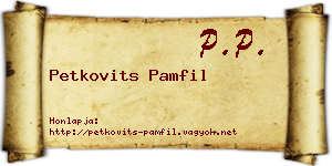 Petkovits Pamfil névjegykártya